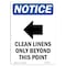 Signmission OSHA Notice Sign, 18" Height, Clean Linens Only Sign With Symbol, Portrait, NS-D-1218-V-10614 OS-NS-D-1218-V-10614 - alternate 1